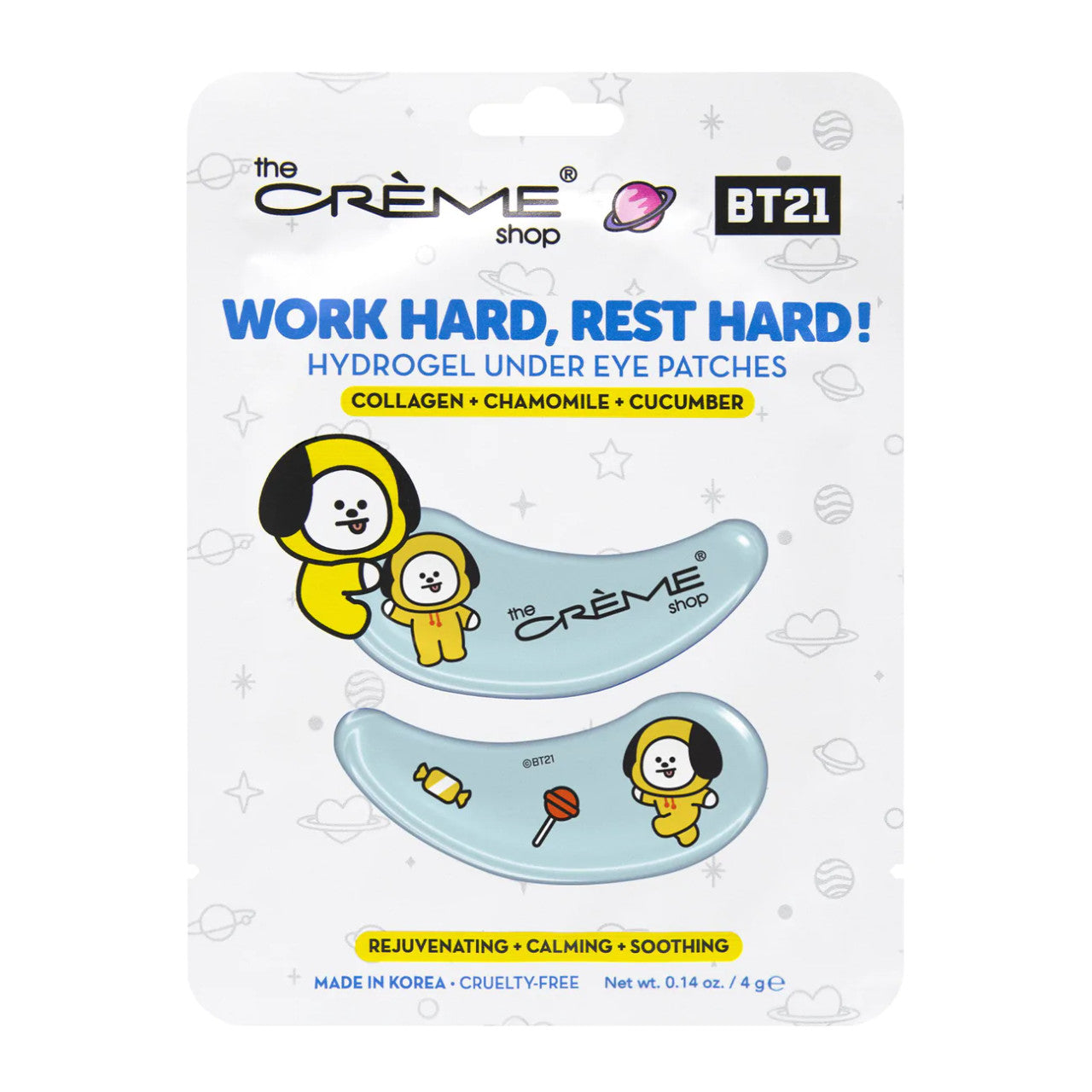 THE CREME SHOP BT21 "Work Hard, Rest Hard!" CHIMMY Hydrogel Under Eye Patches