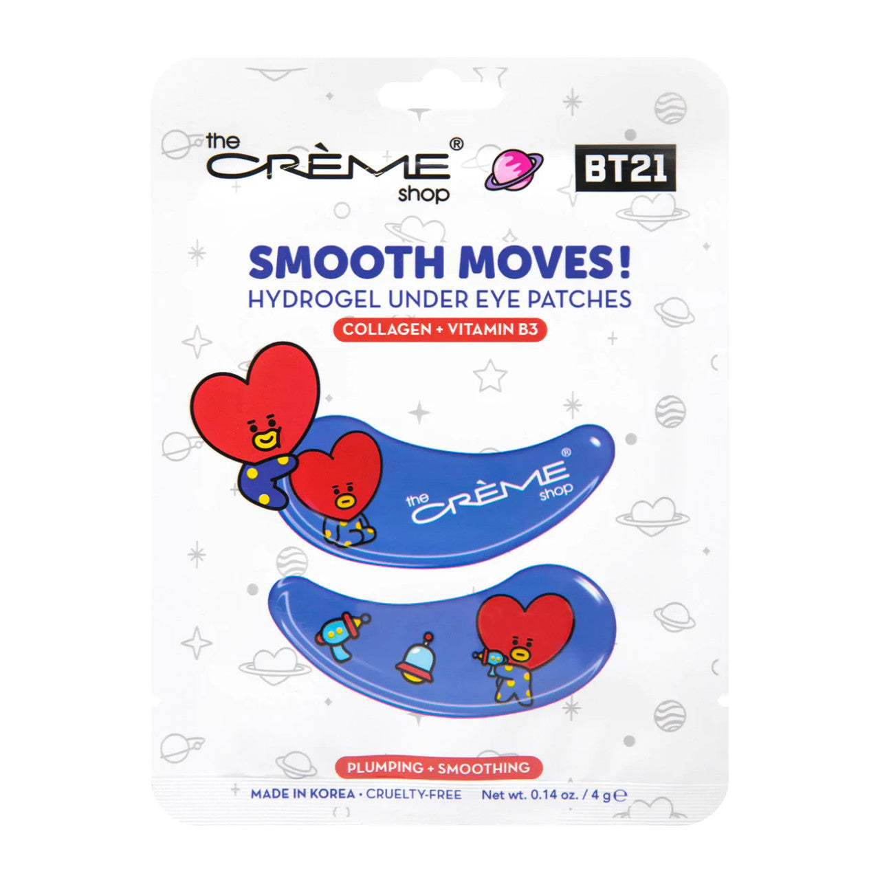 THE CREME SHOP BT21 "Smooth Moves!" TATA Hydrogel Under Eye Patches