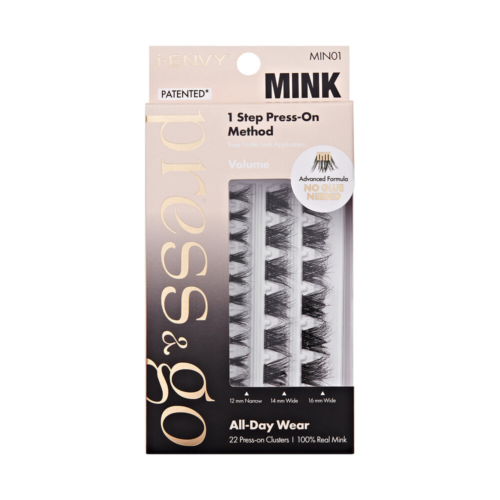 KISS i Envy Press & Go Press-On Pre-Glued Lash Clusters – Mink