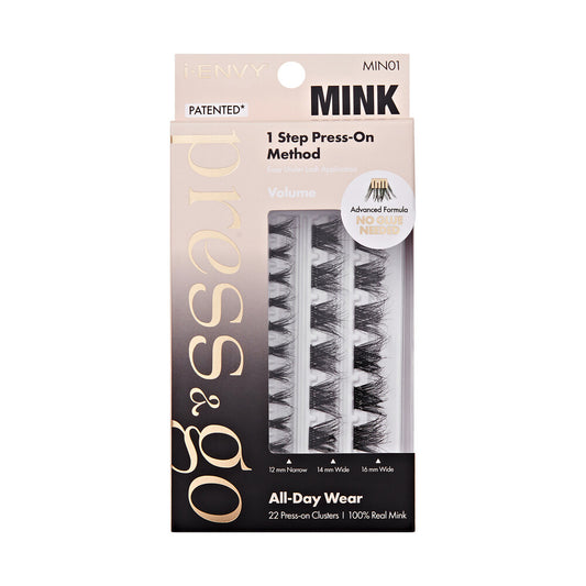 KISS i Envy Press & Go Press-On Pre-Glued Lash Clusters – Mink