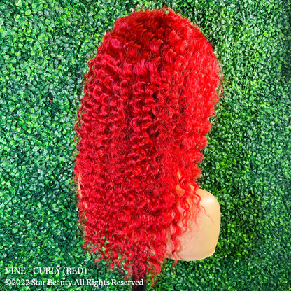 Vine Reserve Mink Brazilian 100% Human Remy HD 13x4 Lace Wig - V Curly (20"-26") [Red]