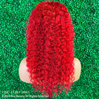 Vine Reserve Mink Brazilian 100% Human Remy HD 13x4 Lace Wig - V Curly (20"-26") [Red]