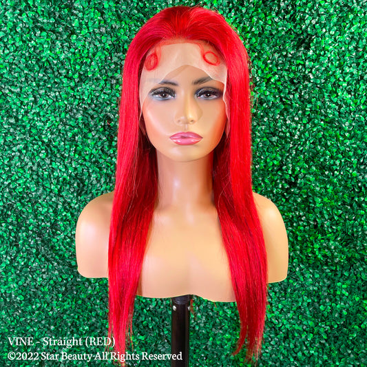 Vine Reserve Mink Brazilian 100% Human Remy HD 13x4 Lace Wig - Straight (20"-26") [Red]