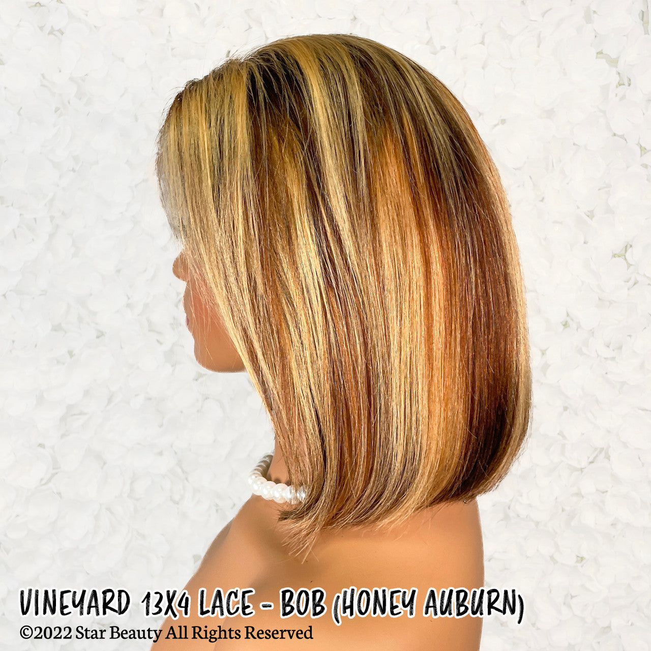 VINEYARD 100% Virgin Remy Human Hair 13x4 Lace Wig - Bob (Honey Auburn)