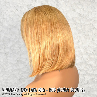 VINEYARD 100% Virgin Remy Human Hair 13x4 Lace Wig - Bob (Honey Blonde)