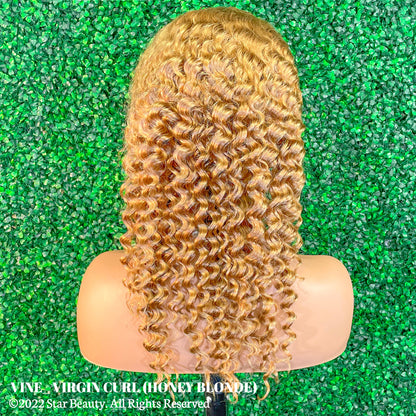 Vine Reserve Mink Brazilian 100% Human Remy HD 13x4 Lace Wig - V Curly (20"-22") [Honey Blonde]