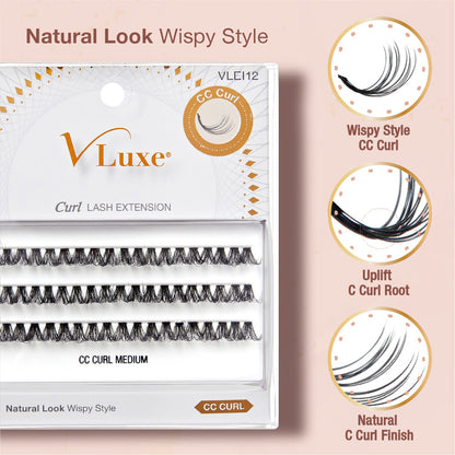 VLuxe CC & DD Curl Faux Mink Lash Clusters (12–16mm) DIY Lash Extensions