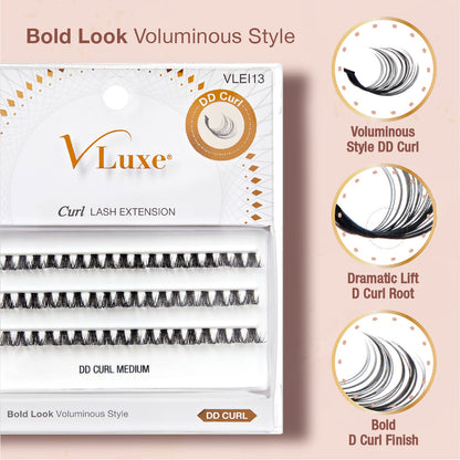 VLuxe CC & DD Curl Faux Mink Lash Clusters (12–16mm) DIY Lash Extensions