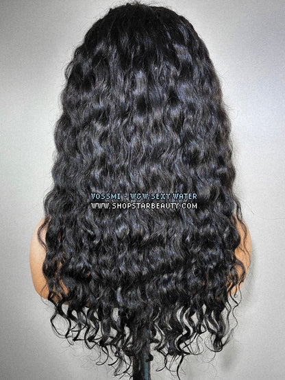 VOSSMI 100% Unprocessed Human Hair Wet & Wavy 13x5 Lace Wig - Sexy Water (16"-28") #Natural