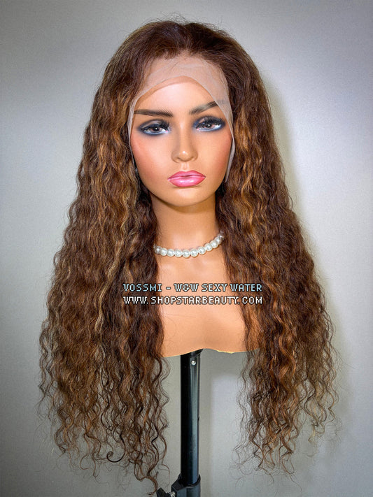 VOSSMI 100% Unprocessed Human Hair Wet & Wavy 13x5 Lace Wig - Sexy Water (16"-28") #P42730