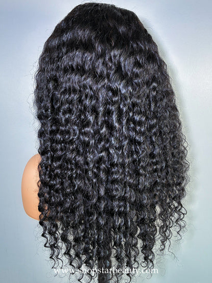 VOSSMI 100% Unprocessed Human Hair Wet & Wavy 13x5 Lace Wig - Deep Wave (16"-28") #Natural