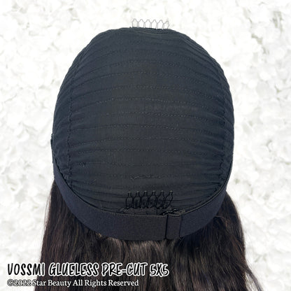 VOSSMI 100% Unprocessed Human Hair Glueless 5x5 HD Melting Pre-Cut Lace Wig - Straight (16"-24")
