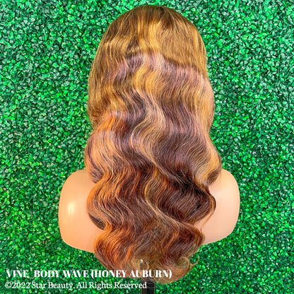 Vine Reserve Mink Brazilian 100% Human Remy HD 13x4 Lace Wig - Body Wave (20"-26") [Honey Auburn]