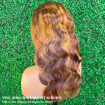 Vine Reserve Mink Brazilian 100% Human Remy HD 13x4 Lace Wig - Body Wave (20"-26") [Honey Auburn]
