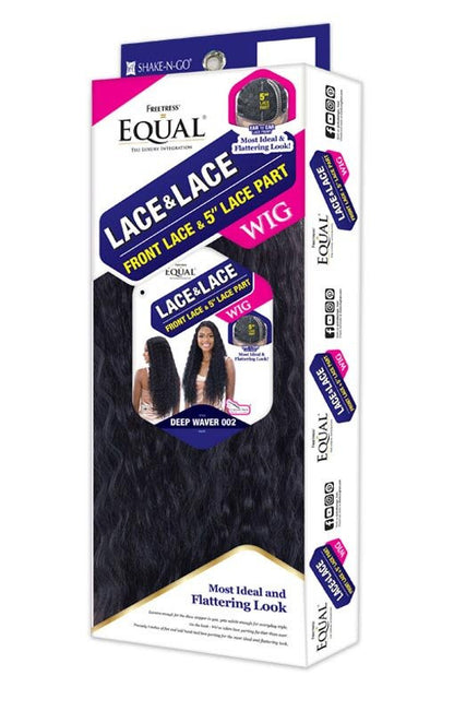 SHAKE N GO Freetress Equal Lace & Lace Synthetic Lace Front Wig - DEEP WAVER 002