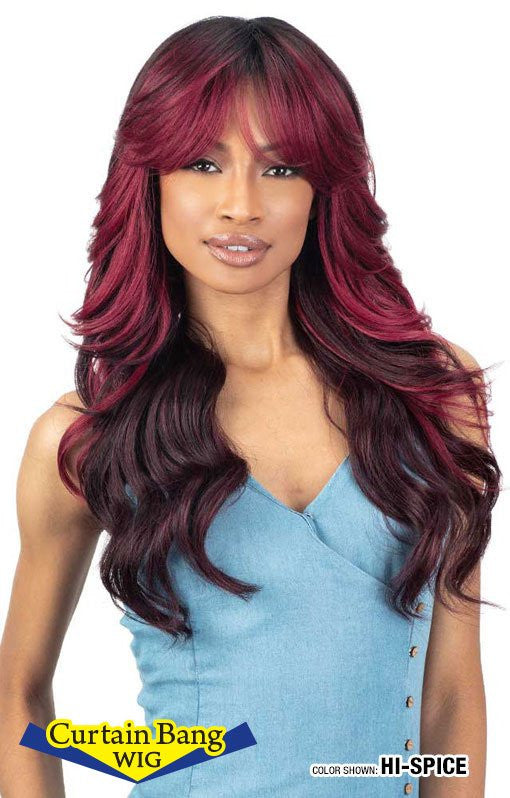 SHAKE N GO Freetress Equal LITE Synthetic Curtain Bang Wig - LITE WIG 013