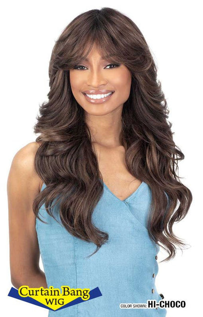 SHAKE N GO Freetress Equal LITE Synthetic Curtain Bang Wig - LITE WIG 013