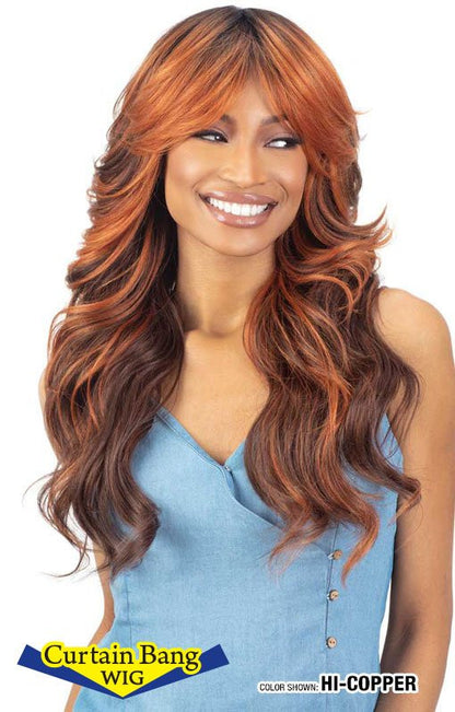 SHAKE N GO Freetress Equal LITE Synthetic Curtain Bang Wig - LITE WIG 013