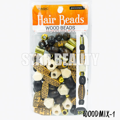 MAGIC Hair Wood Beads Mix