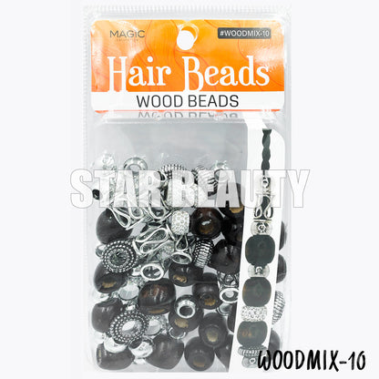 MAGIC Hair Wood Beads Mix