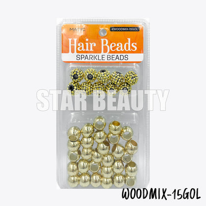 MAGIC Hair Wood Beads Mix