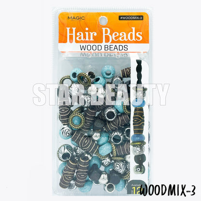 MAGIC Hair Wood Beads Mix
