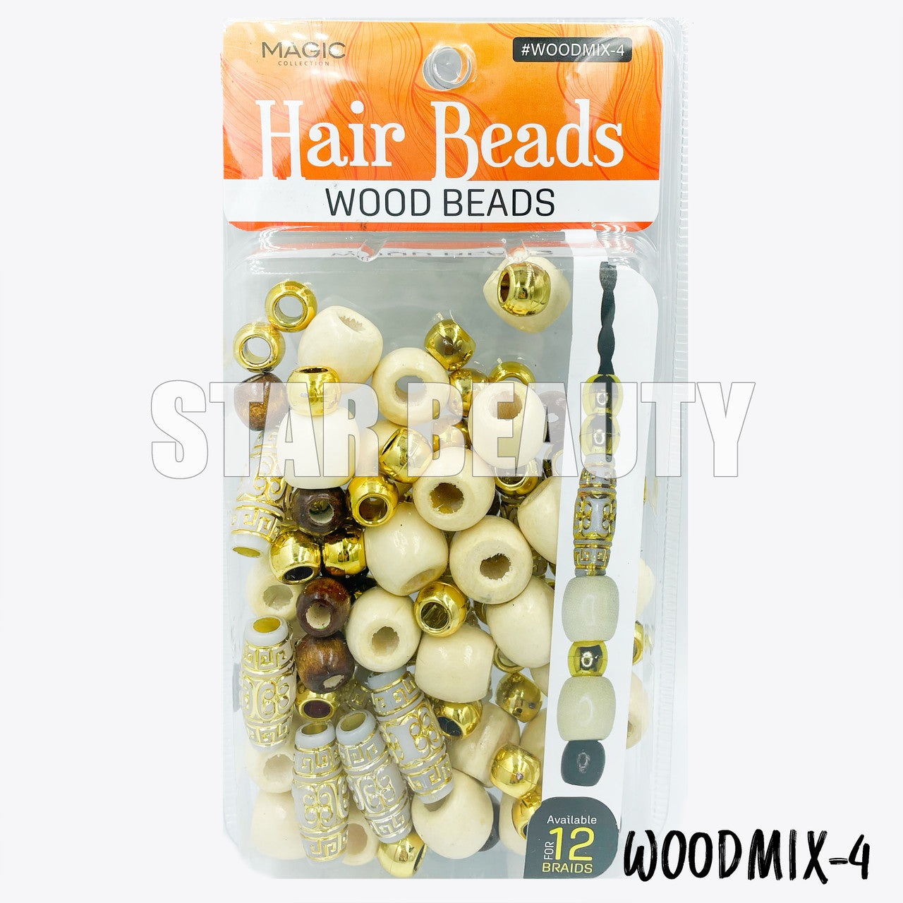 MAGIC Hair Wood Beads Mix