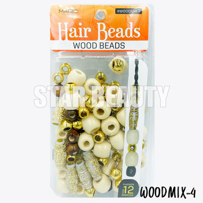 MAGIC Hair Wood Beads Mix