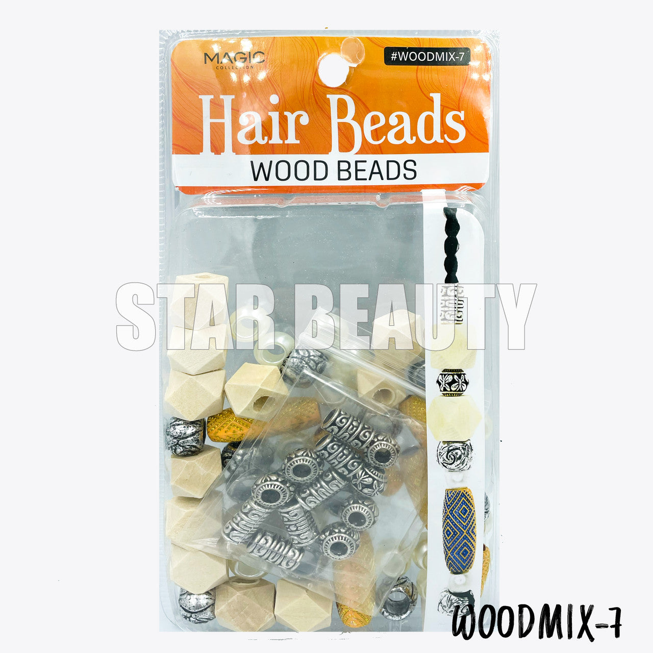 MAGIC Hair Wood Beads Mix
