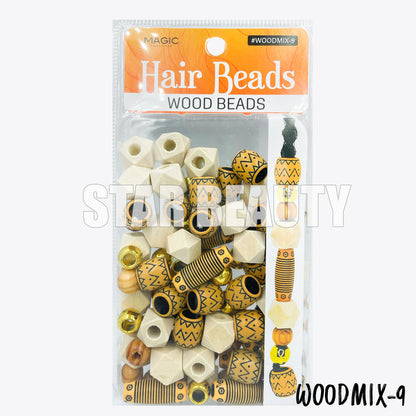 MAGIC Hair Wood Beads Mix