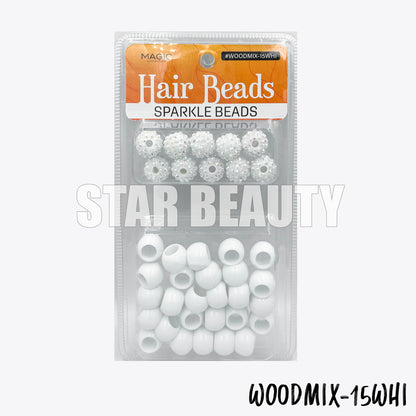 MAGIC Hair Wood Beads Mix