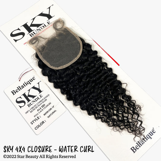 SKY 100% Virgin Human Hair 4x4 Closure - Water Curl (12"- 14")