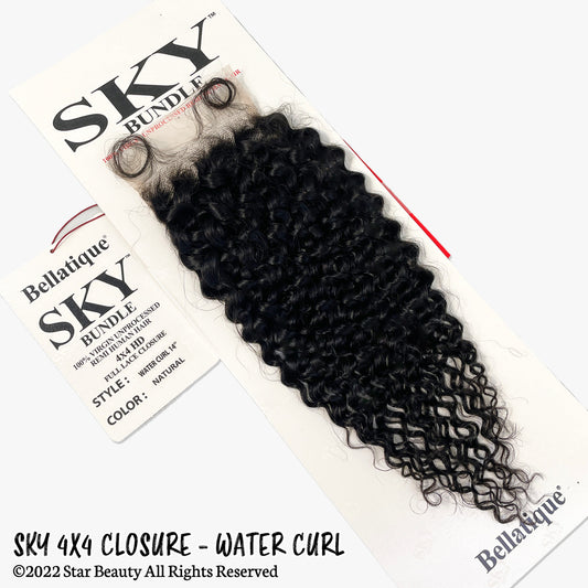 SKY 100% Virgin Human Hair 4x4 Closure - Water Curl (12"- 14")