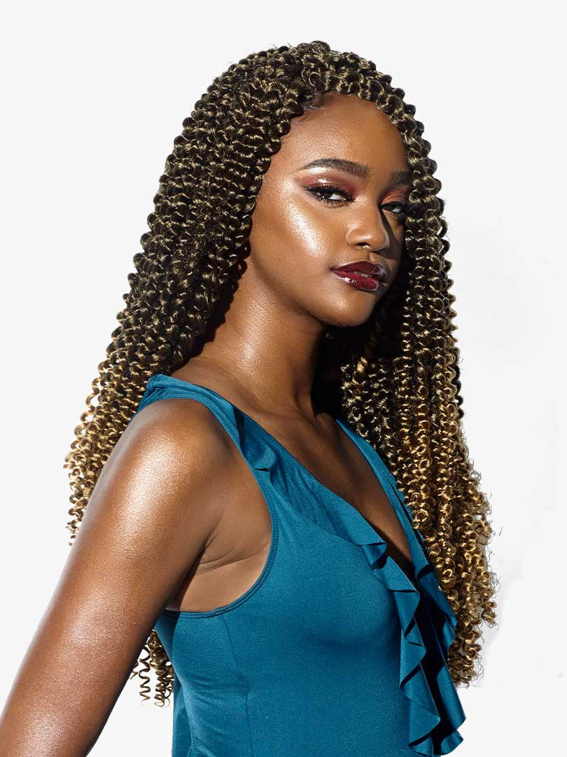 SENSATIONNEL Synthetic Braid Pre-Stretched 3X Ruwa Water Wave 18"