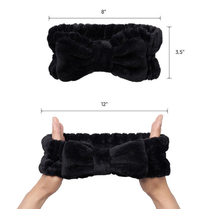 RED Plush Spa Headband (Black)