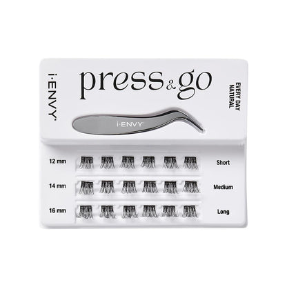 KISS i Envy Press & Go Press-On Pre-Glued Lash Clusters All-In-One Lash Kit