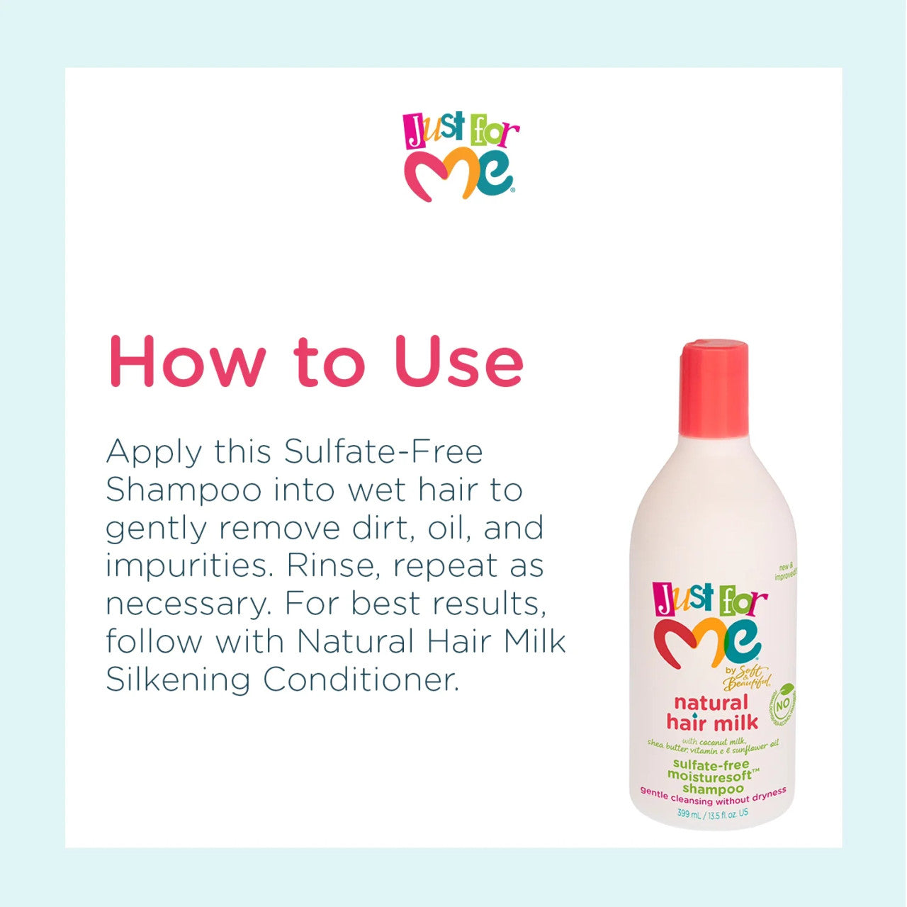 JUST FOR ME Natural Hair Milk Sulfate-Free Shampoo (13.5 oz)