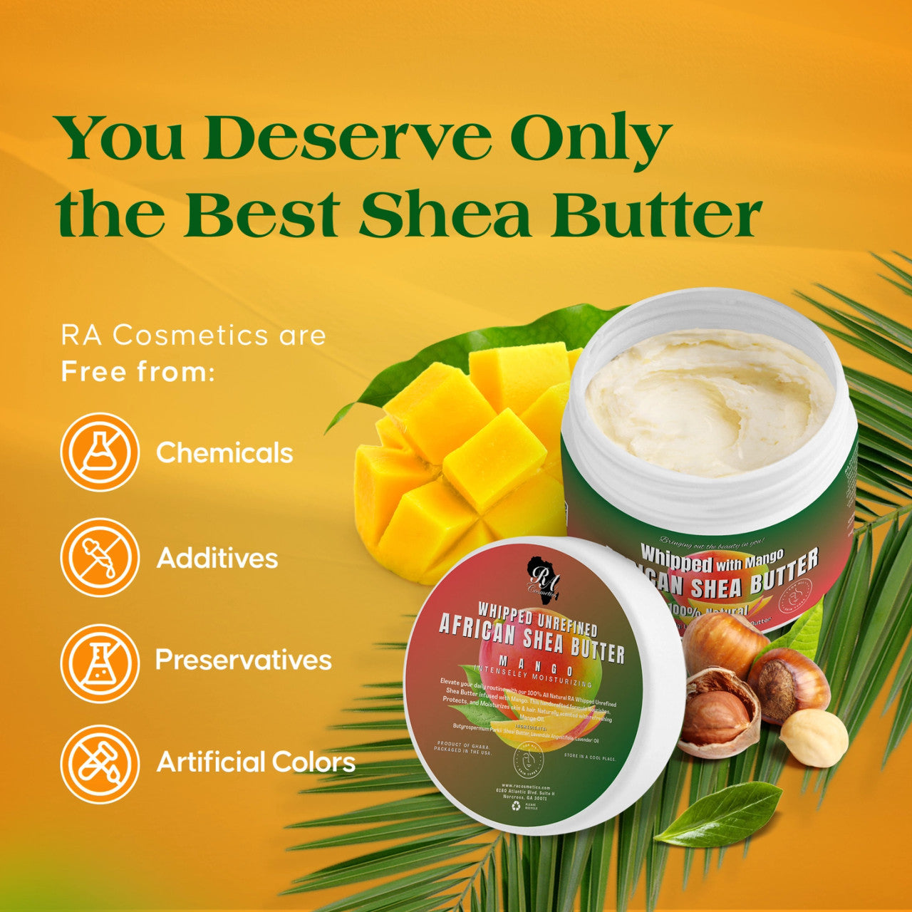 RA Cosmetics 100% Natural Whipped Shea Butter