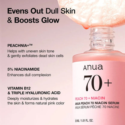 Anua Peach 70% Niacinamide Serum (1.01oz)