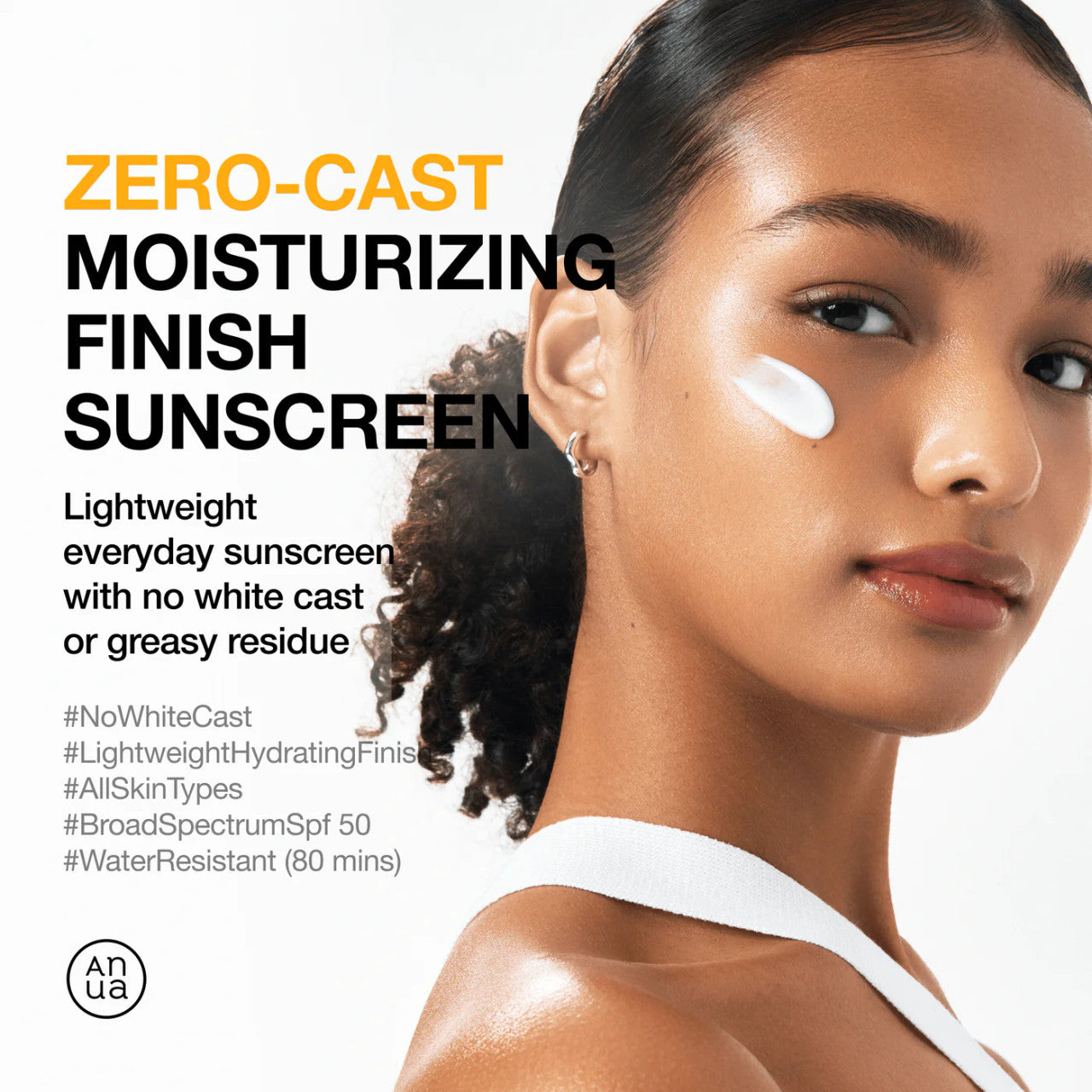 Anua Zero-Cast Moisturizing Finish Sunscreen SPF 50 (1.69oz)