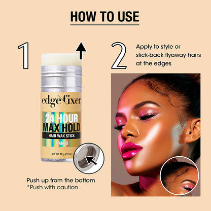 KISS 24 Hour Max Hold Edge Fixer Hair Wax Stick (2.7 oz)