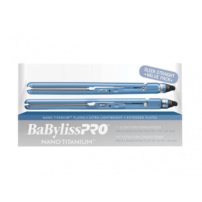 BaBylissPRO Nano Titanium 1" and 1.5" Ultra Thin Flat Irons Set