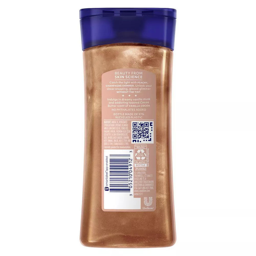 VASELINE Glazed & Glisten Vanilla Cocoa Shimmering Gel Body Oil (6.8oz) - product image 12