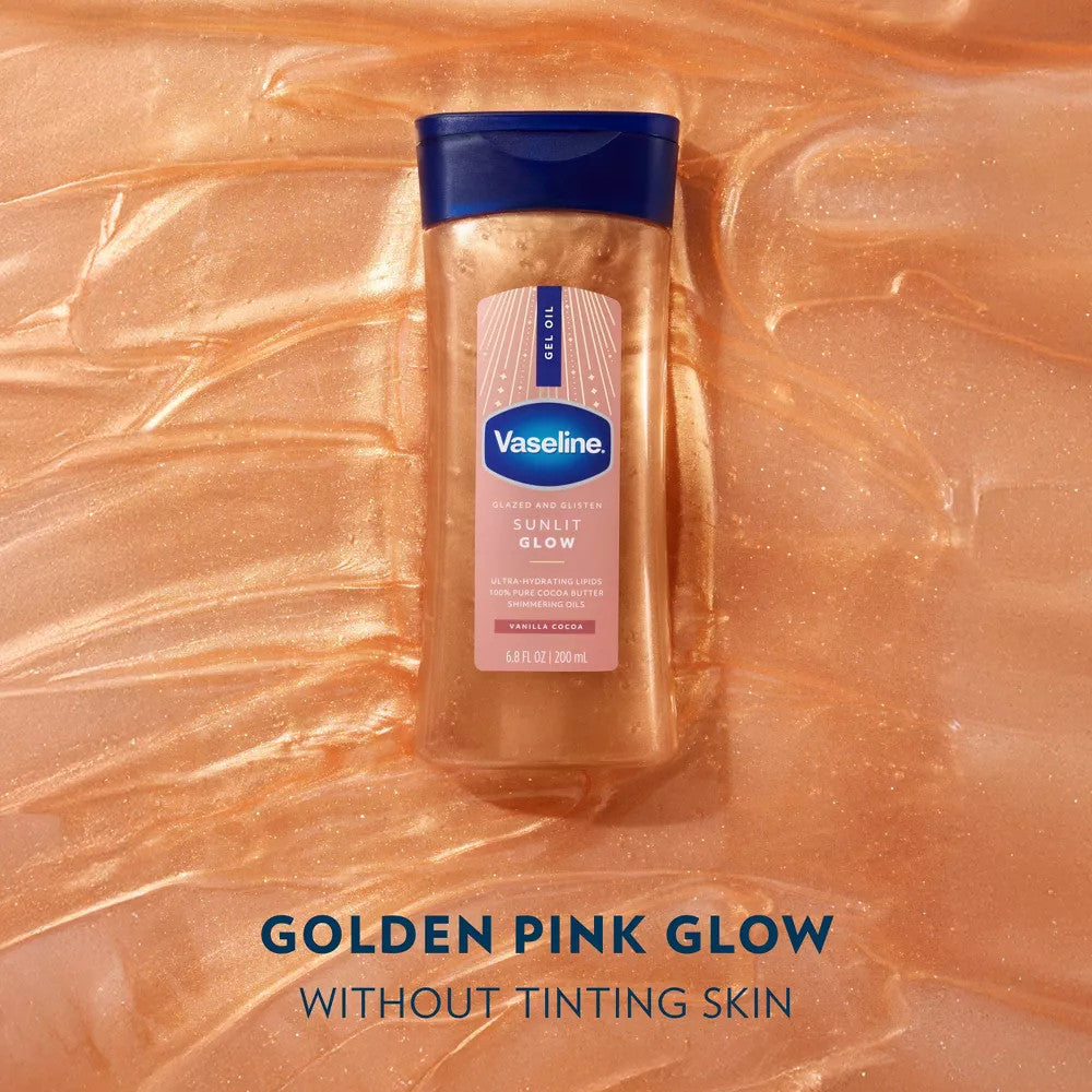 VASELINE Glazed & Glisten Vanilla Cocoa Shimmering Gel Body Oil (6.8oz) - product image 3