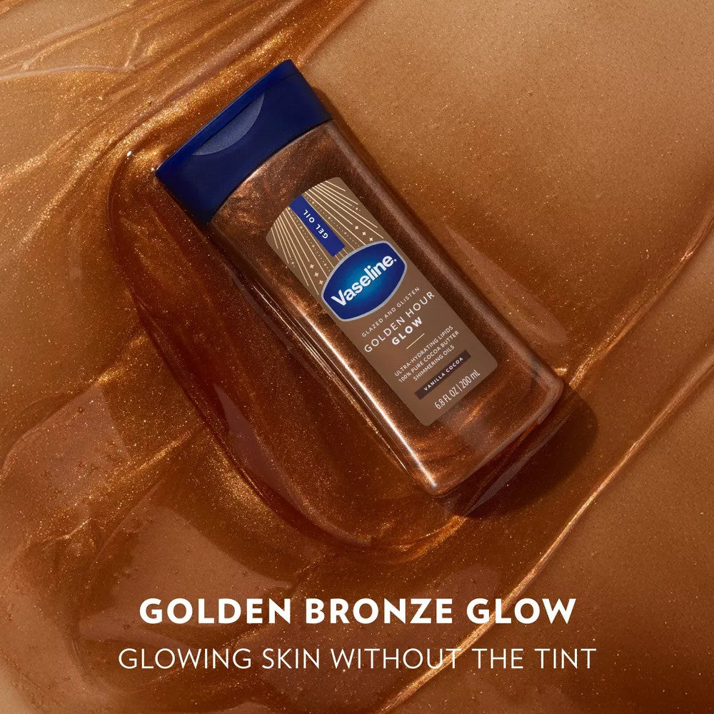 VASELINE Glazed & Glisten Vanilla Cocoa Shimmering Gel Body Oil (6.8oz) - product image 4