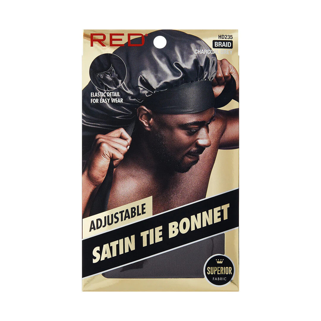 RED Adjustable Satin Tie Bonnet (X-Large & Braid Sizes) - product image 10