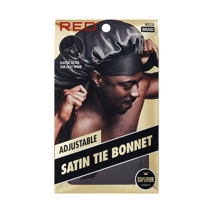 RED Adjustable Satin Tie Bonnet (X-Large & Braid Sizes) - product image 10