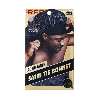 RED Adjustable Satin Tie Bonnet (X-Large & Braid Sizes) - product image 11