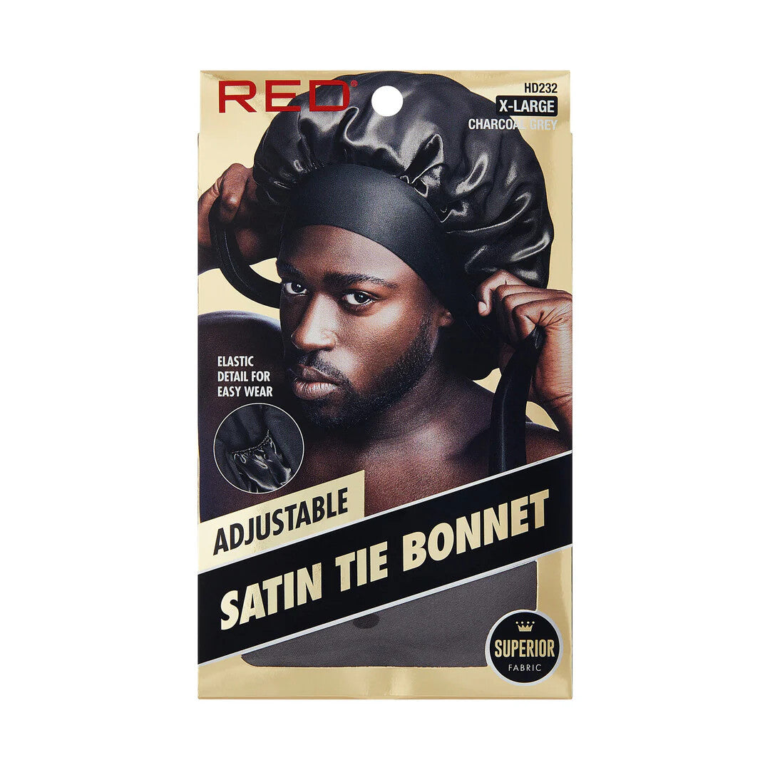 RED Adjustable Satin Tie Bonnet (X-Large & Braid Sizes) - product image 2