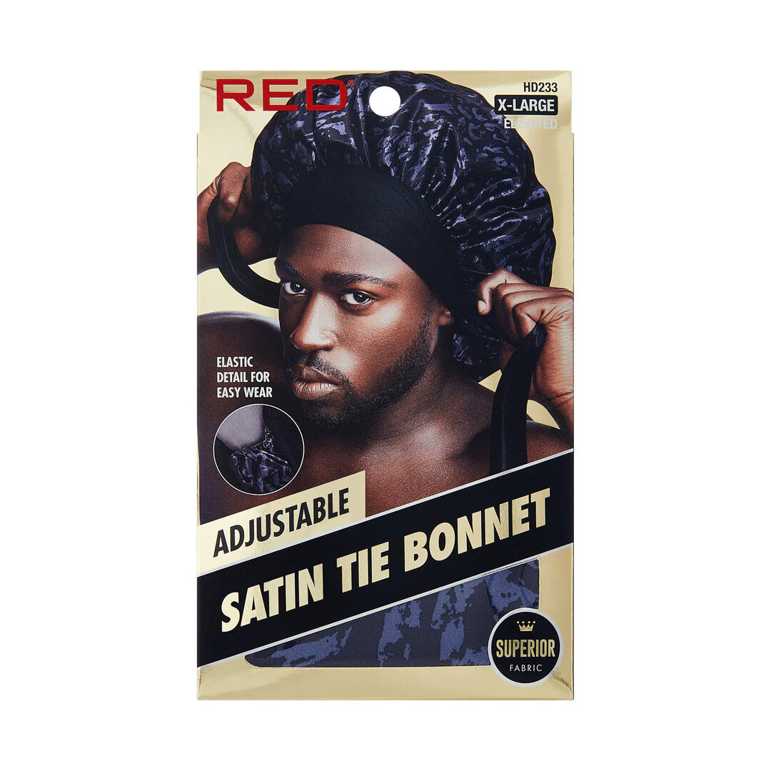 RED Adjustable Satin Tie Bonnet (X-Large & Braid Sizes) - product image 3